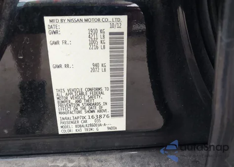 2013 Nissan Altima 2.5 S from USA, damaged, VIN 1N4AL3AP7DC163876